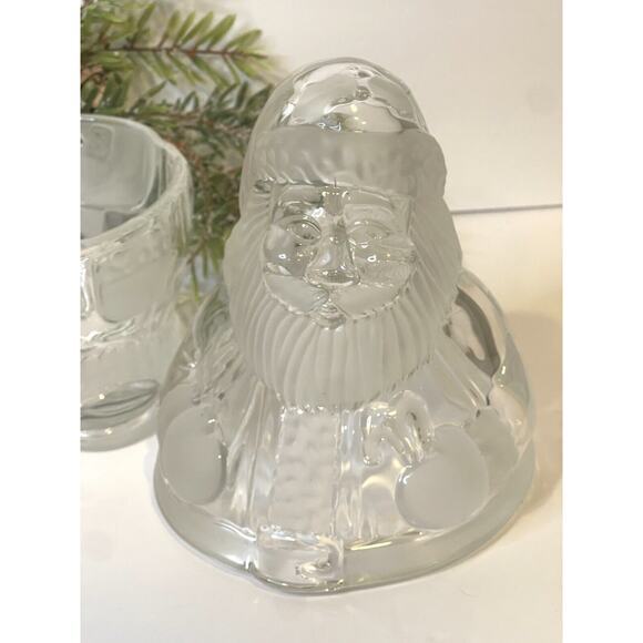 GORHAM Holiday Traditions Crystal Glass Santa Treat Jar 9 1/4" Made In Germany - Picture 6 of 8